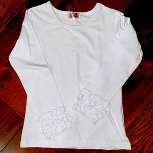 Ruffle white long sleeve